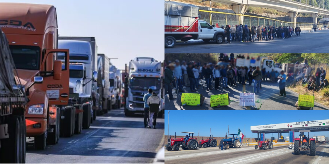 Agricultores bloquean carretera San Luis Potosí-Guadalajara